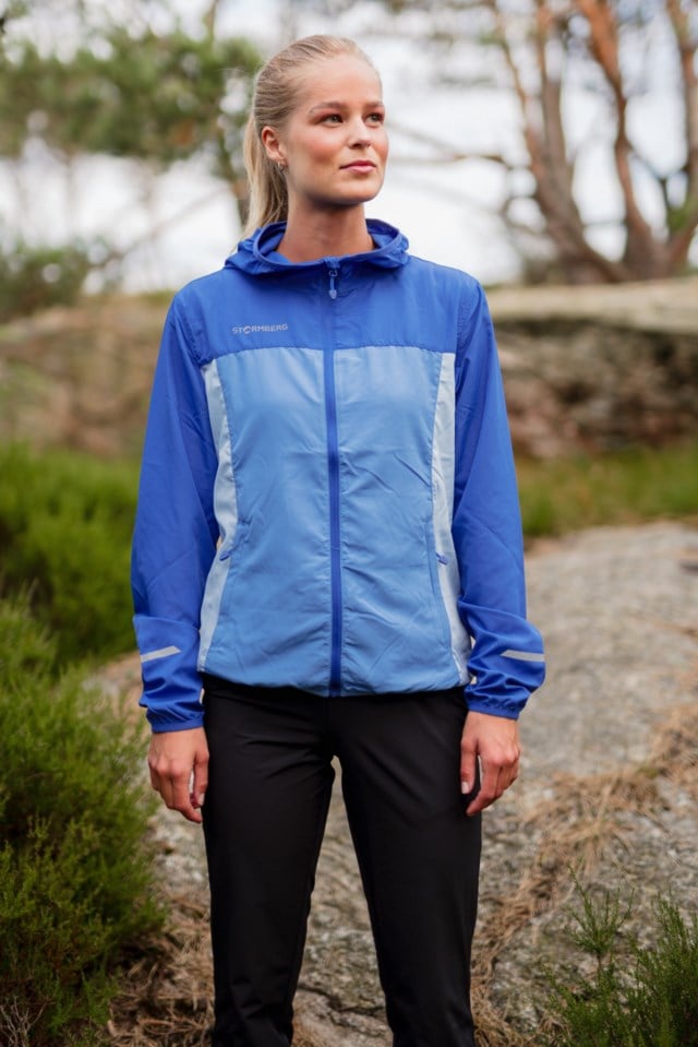 Vindestad packable vindjakke Blue Dame - 1