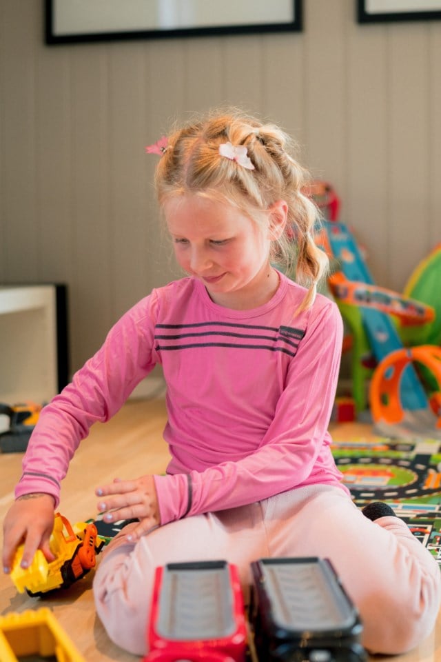 Tronebu bambus trøye barn 1-7 Pink Barn - 1