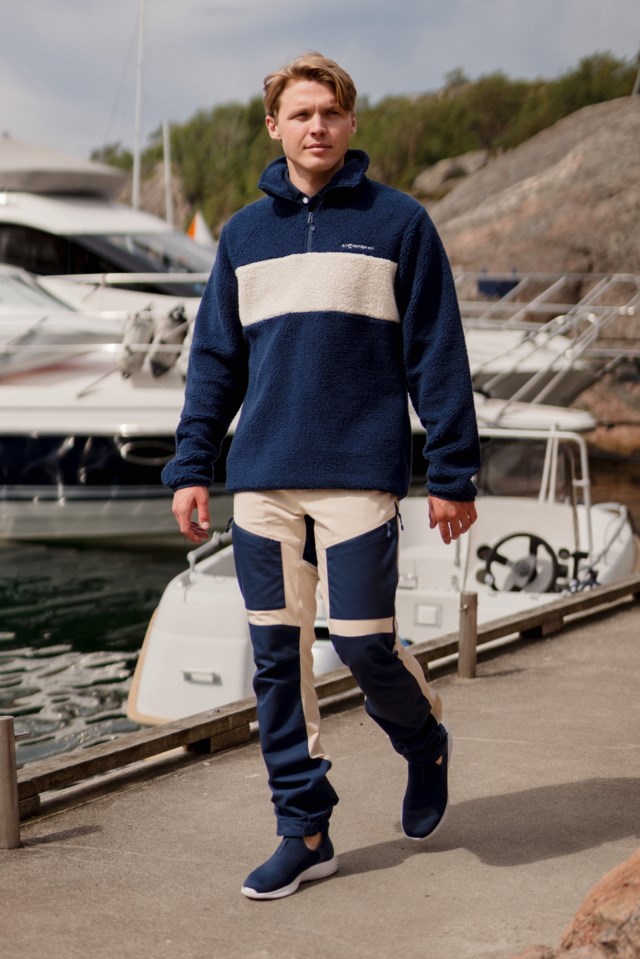 Juvnes sherpa Half Zip genser Dress Blues / Turtledove - 1