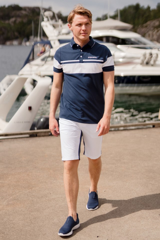 Solastranda turshorts Blue|White Herre - 1