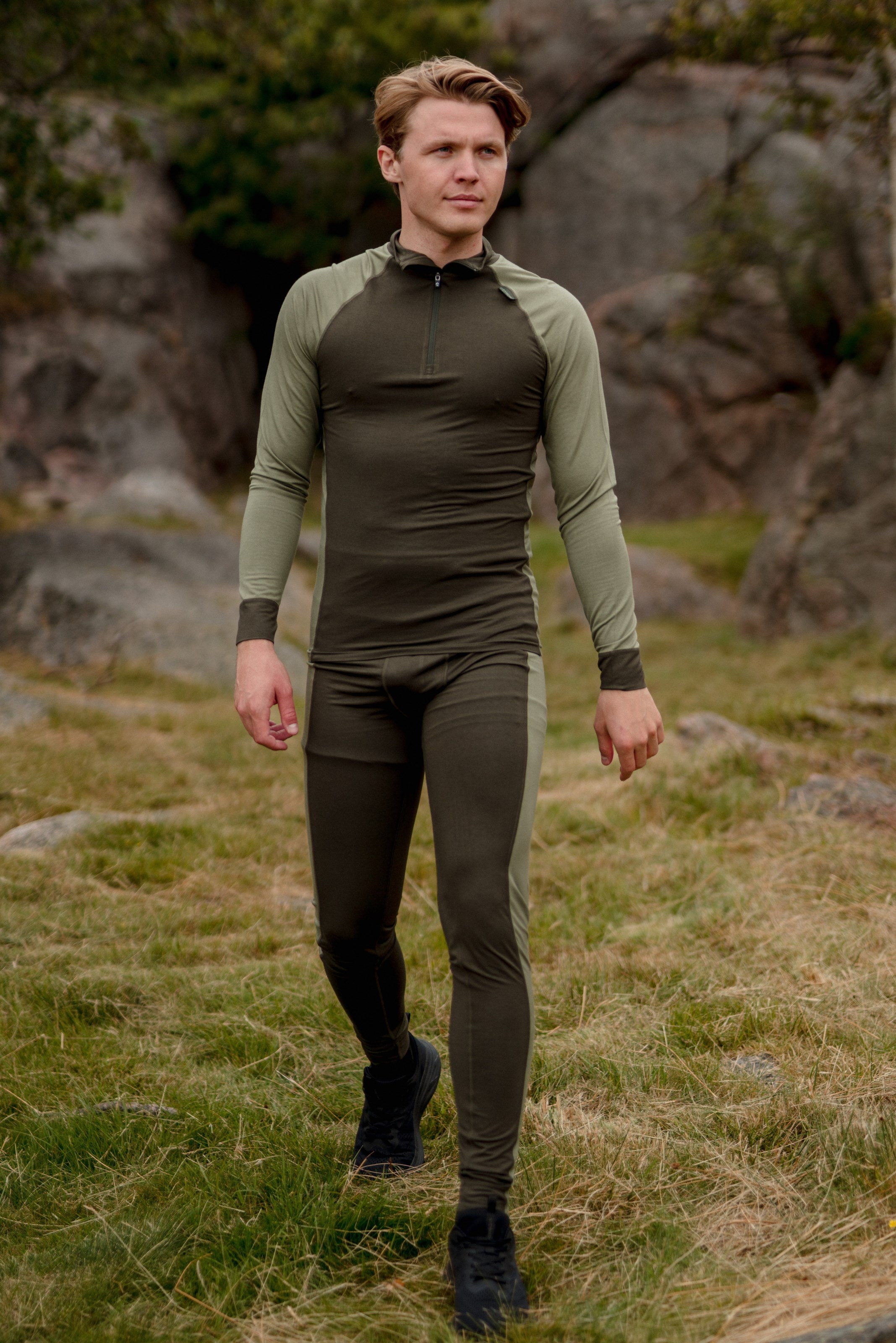 Brattfjell bambus Half Zip genser - grønn | Stormberg