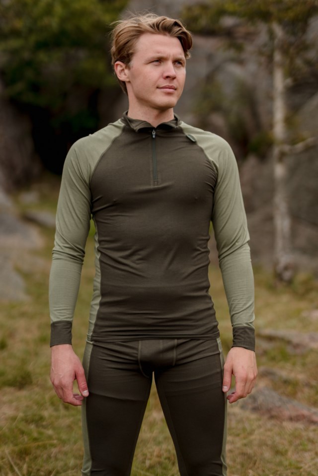 Brattfjell bambus Half Zip genser Green Herre - 1