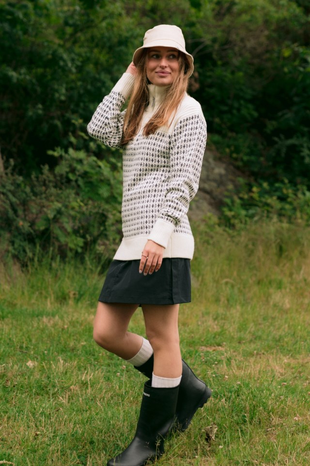 Tøttadalen Islender Half Zip strikkegenser White Onyx / Ebony - 1