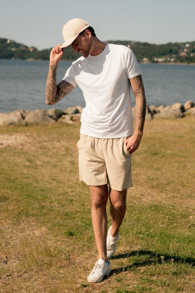 Havsand cord turshorts Beige Herre - 1