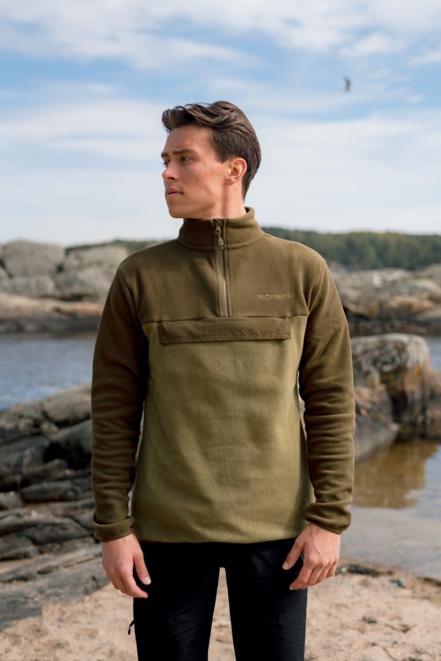 Lyngør Half Zip fleecegenser Beech / Martini Olive - 1