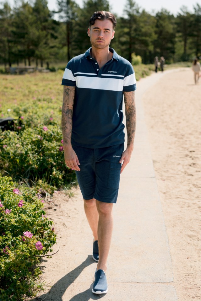 Notodden cord cargoshorts Blue Herre - 1