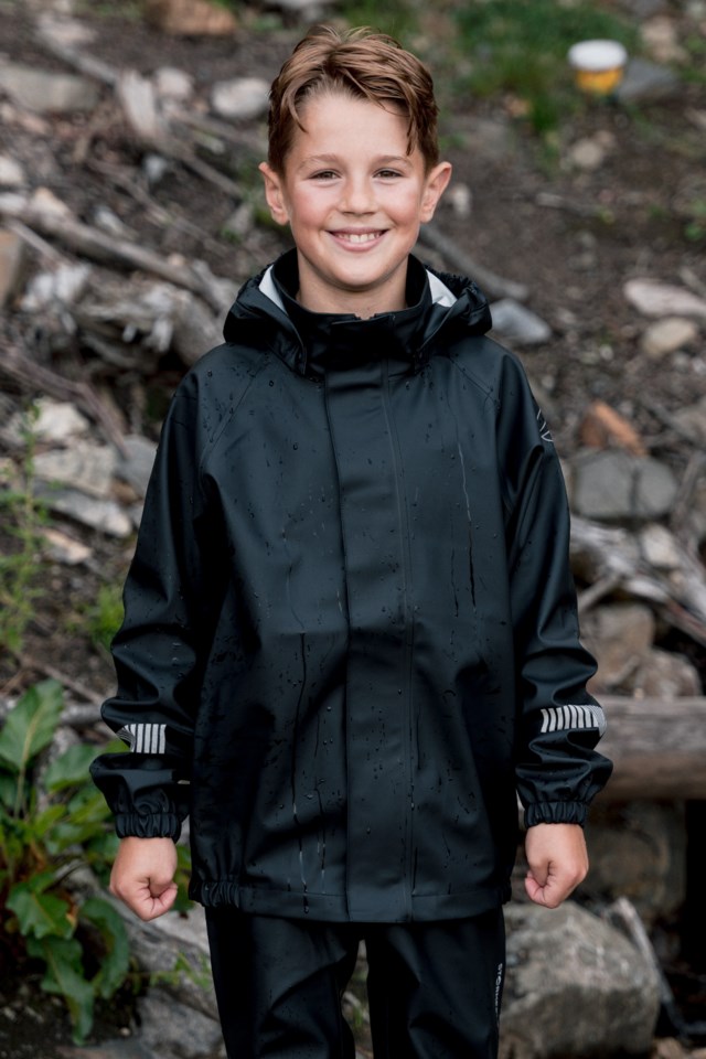 Stormflod regnjakke barn 8-14 Jet Black - 1