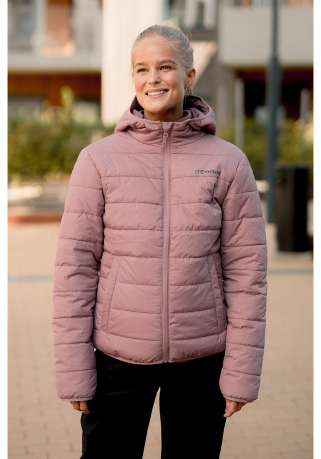 Strimberg vattert jakke m/ hette
