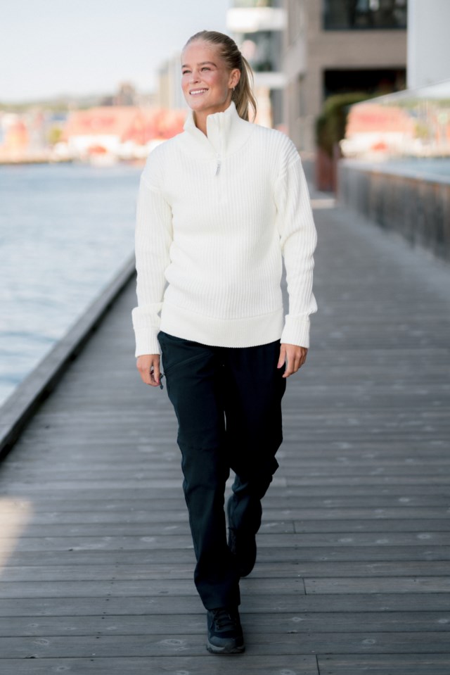 Bondalen Half Zip strikkegenser White Dame - 1