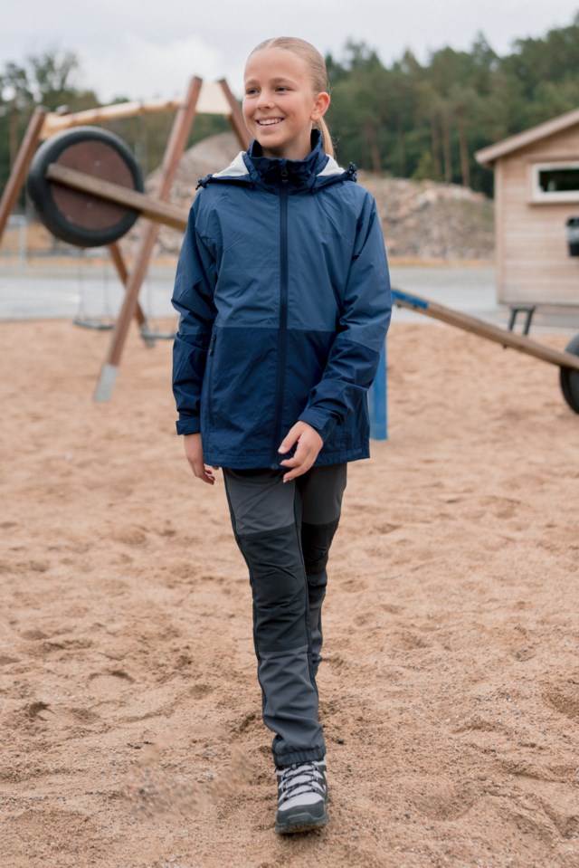 Sognefjord fôret skalljakke barn 8-14 Dress Blues / Sargasso Sea - 1