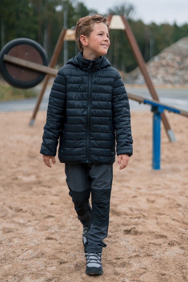 Folgelia jakke m/ hette barn 8-14 Jet Black - 1