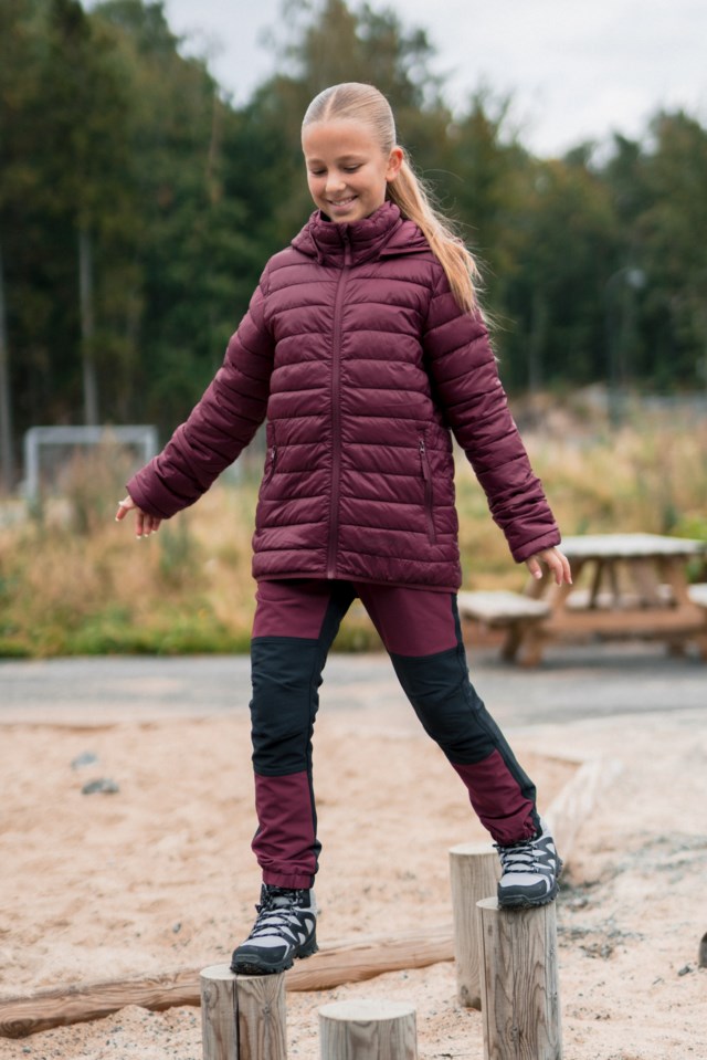 Folgelia jakke m/ hette barn 8-14 Burgundy - 1