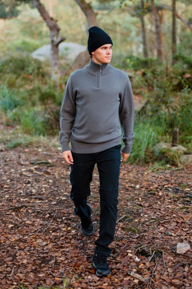 Marka Half Zip strikkegenser Grey Herre - 1