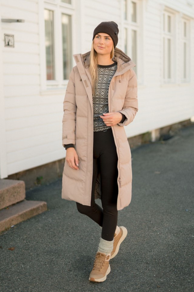 Svalbard lang dunparkas Brown Dame - 1