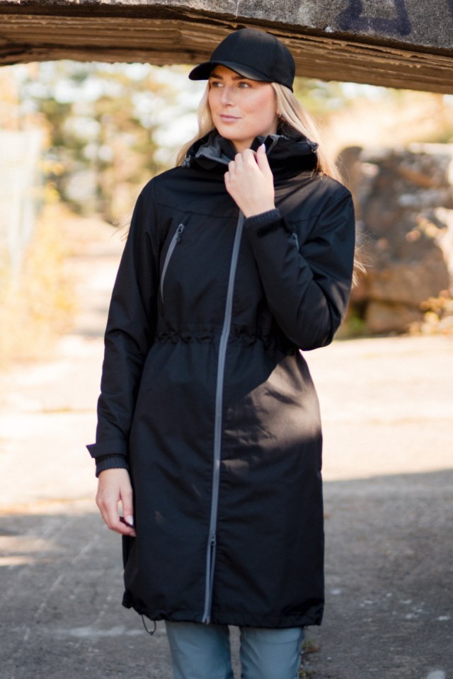 Froland lang skallparkas Black Dame - 1