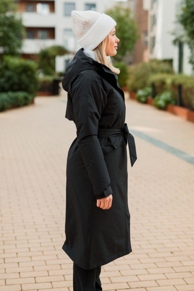 Svolvær lang vattert skallparkas Black Dame - 1