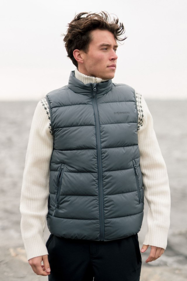 Strimfonna vattert vest Grey Herre - 1