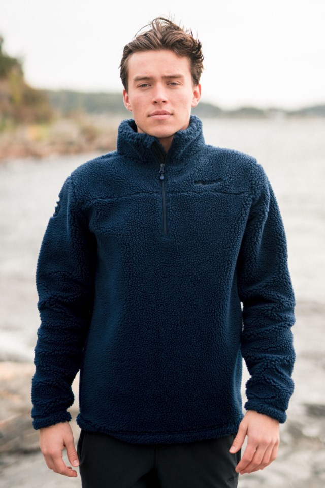 Ullnes Half Zip sherpa ullgenser Blue Herre - 1