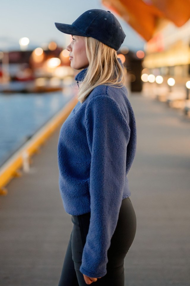 Hamar sherpa Half Zip genser Blue Dame - 1