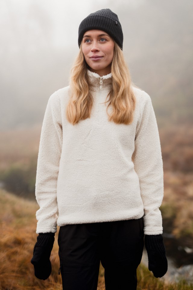 Hamar sherpa Half Zip genser White Dame - 1