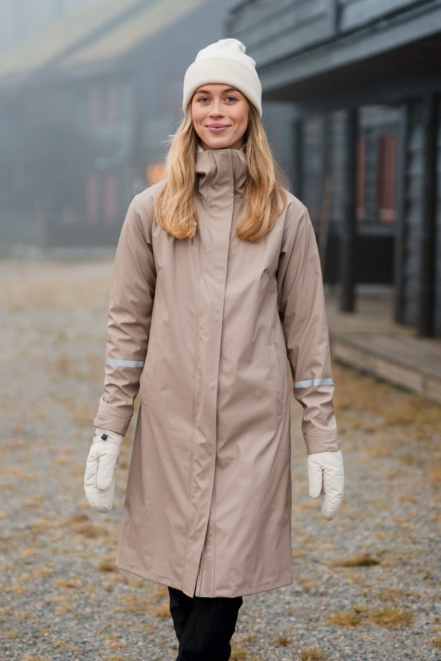 Båtsfjord lang regnkåpe Brown Dame - 1