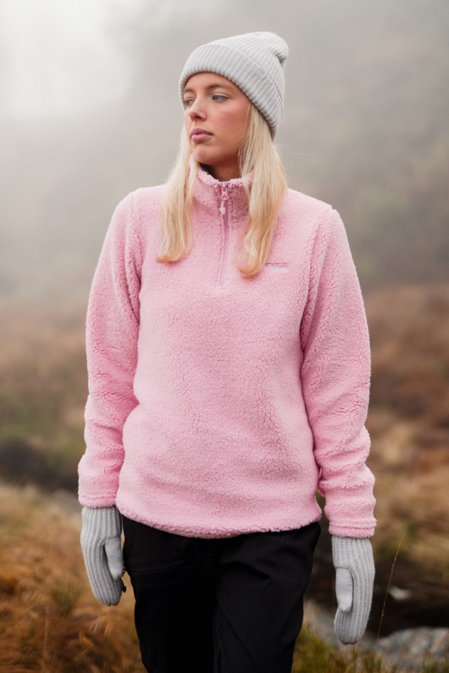 Hamar sherpa Half Zip genser Pink Dame - 1