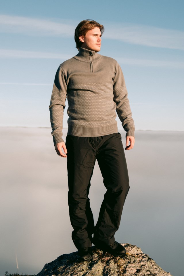 Vaberg Half Zip ullgenser Grey Herre - 1