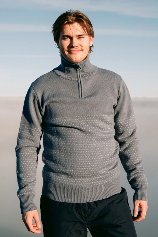 Vaberg Half Zip ullgenser Grey Herre - 1