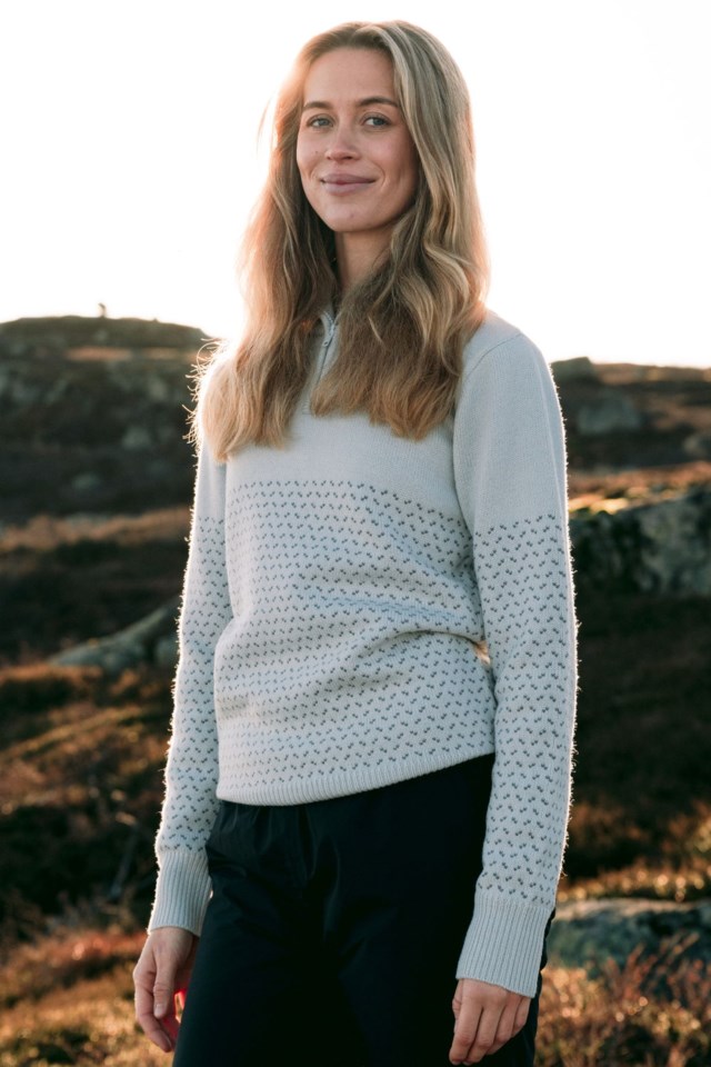 Vaberg Half Zip ullgenser Grey Dame - 1