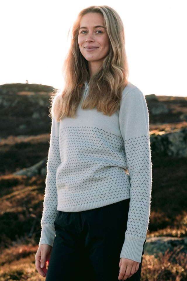 Vaberg Half Zip ullgenser Grey Dame - 1