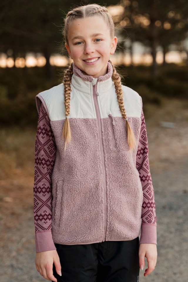 Åkrafjell sherpavest barn 8-14 Pink Barn - 1