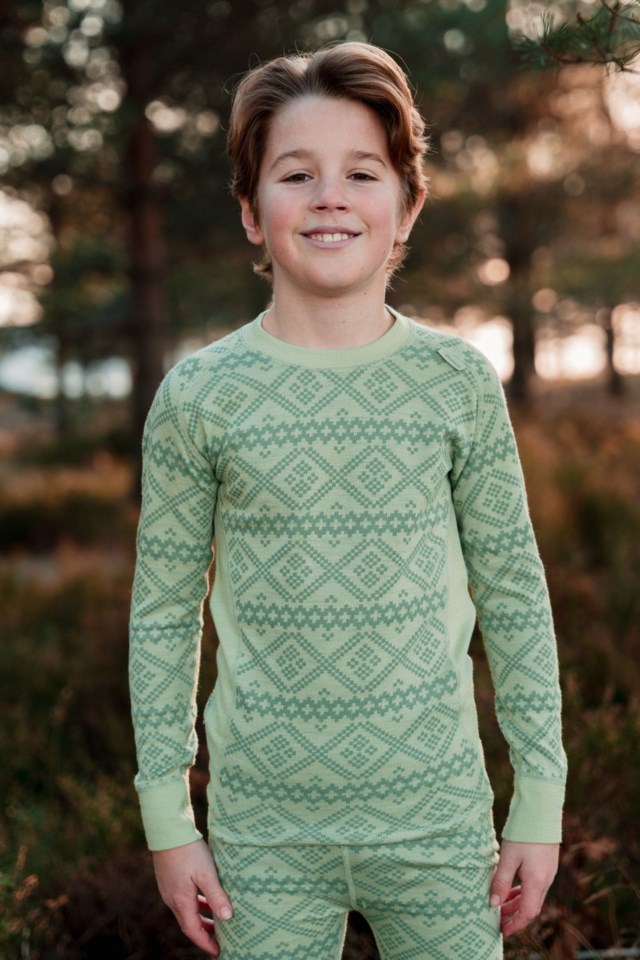 Voss 2-lags ulltrøye barn 8-14 Green Barn - 1