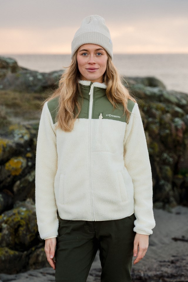 Åkrafjell sherpajakke Beige|Green Dame - 1