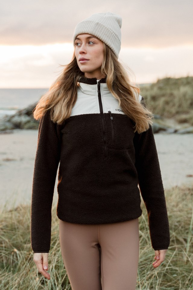 Åkrafjell Half Zip sherpagenser Brown Dame - 1