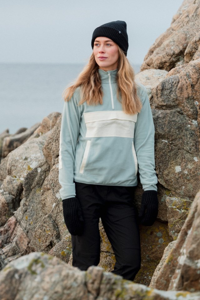 Linfjord fleecegenser White|Blue Dame - 1