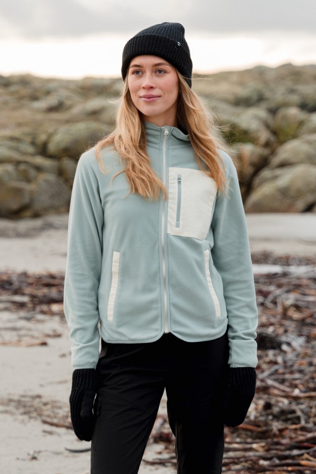 Linfjord fleecejakke White|Blue Dame - 1