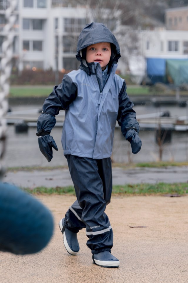 Bergen resirkulert regnjakke barn 1-7 Blue Barn - 1