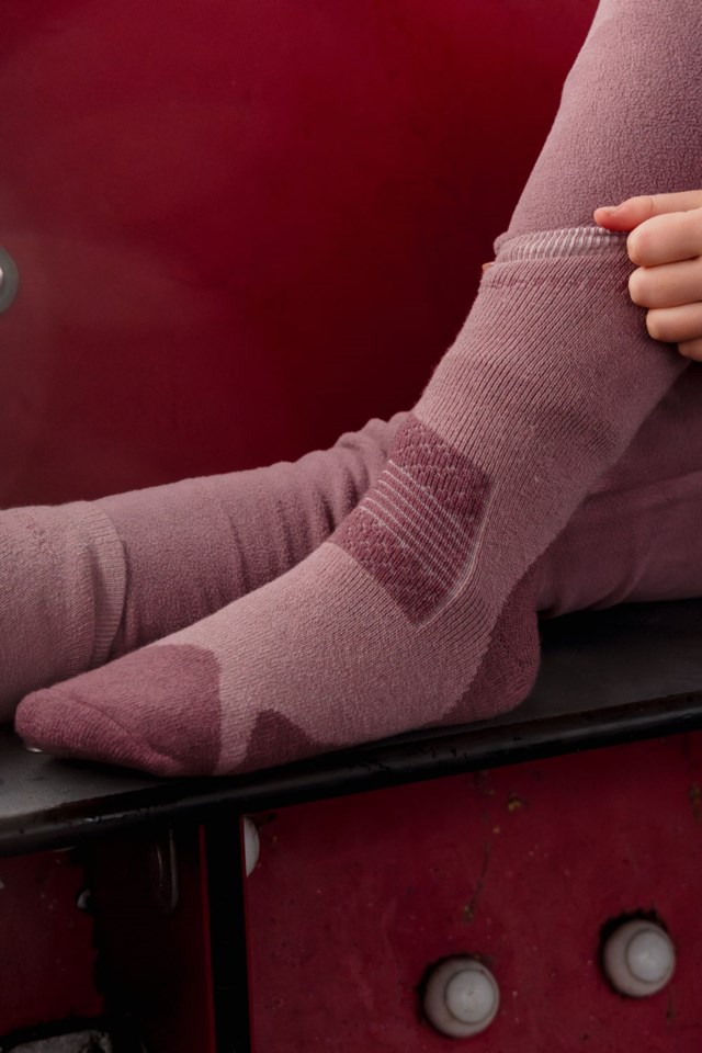 Breke ullsokk antiskli 3-pack Pink Barn - 1