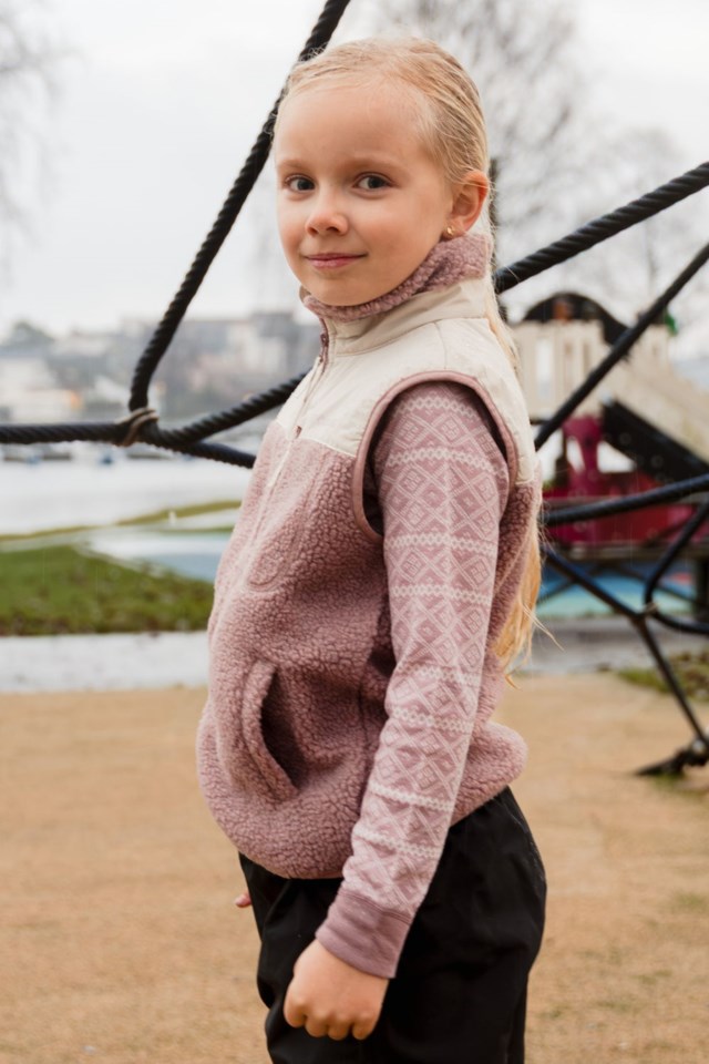 Åkrafjell sherpavest barn 1-7 Pink Barn - 1