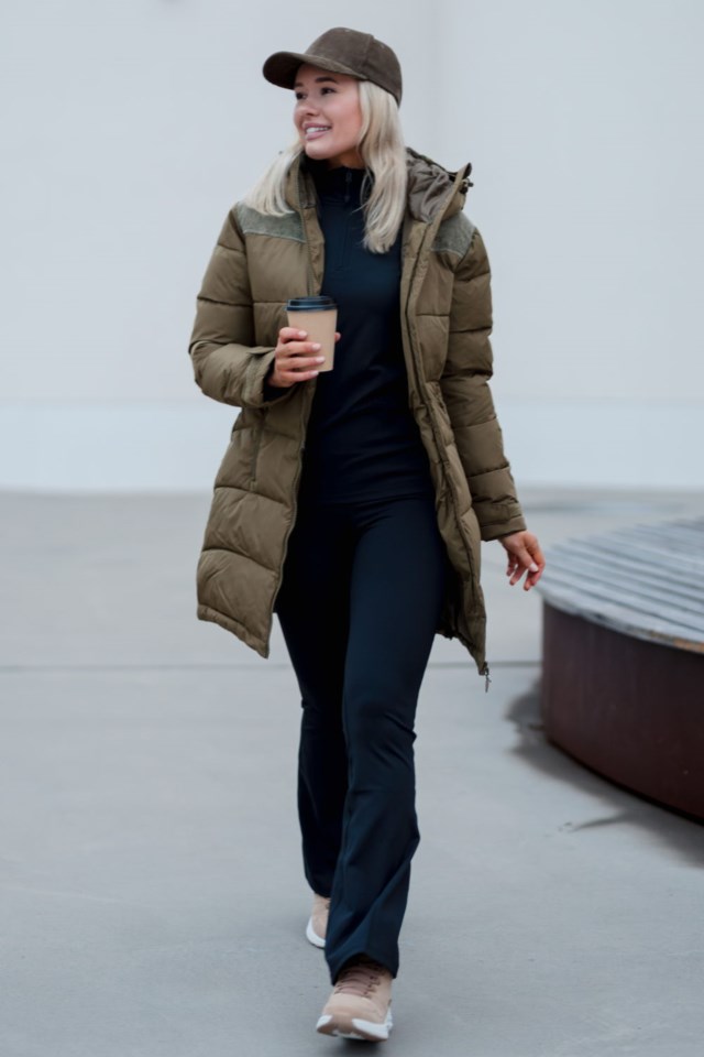 Vinterhei parkas med dun og fjær Green Dame - 1