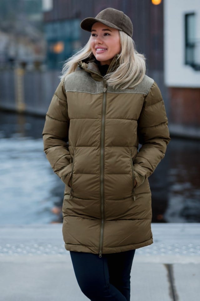 Vinterhei parkas med dun og fjær Green Dame - 1