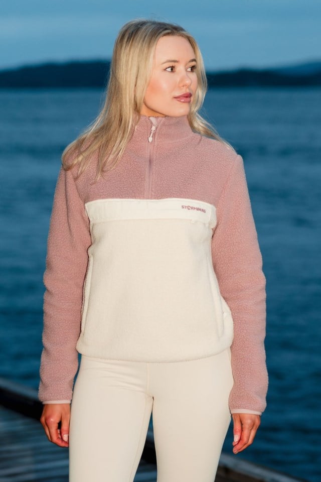 Polarfjord Half Zip sherpagenser Beige|Pink Dame - 1