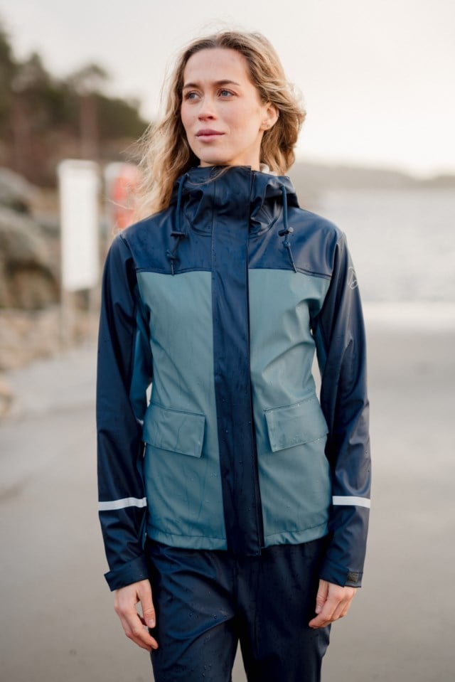 Lofoten lettvekts regnjakke Blue Dame - 1