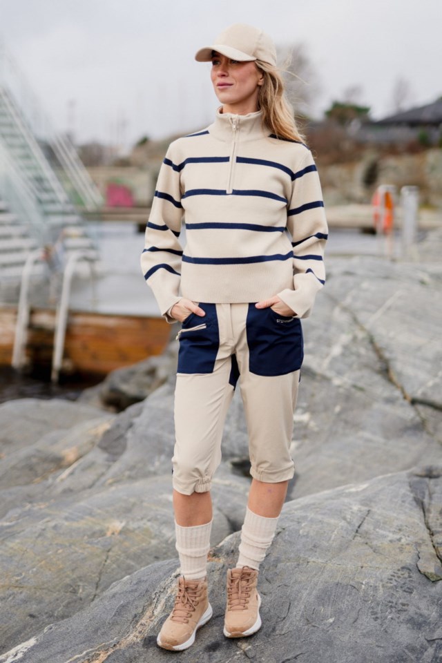 Juv nikkers Beige|Blue Dame - 1