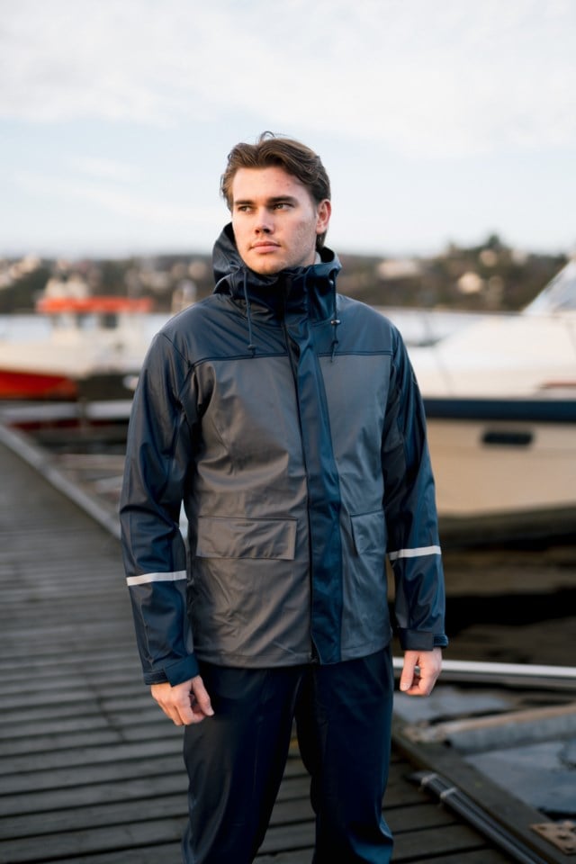 Lofoten lettvekts regnjakke Grey|Blue Herre - 1