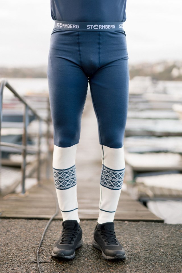 Hardanger 2-lags ullongs White|Blue Herre - 1