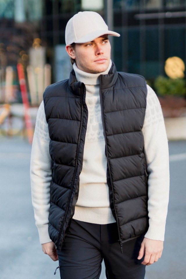 Strimfonna vattert vest Black Herre - 1