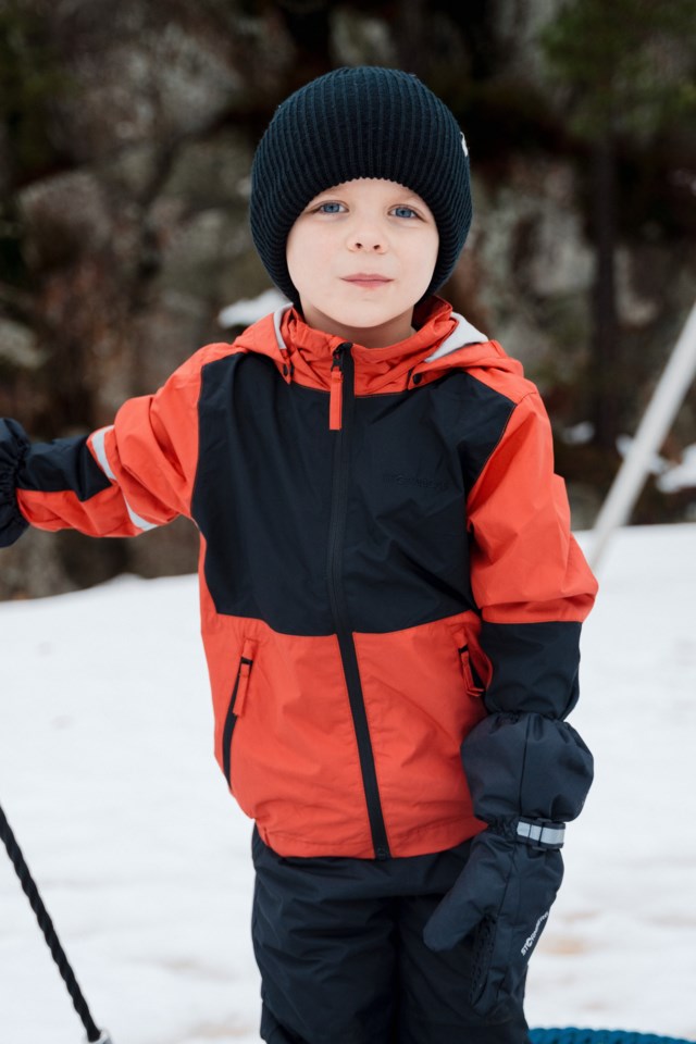 Geiranger fôret skalljakke barn 1-7 Black|Orange Barn - 1