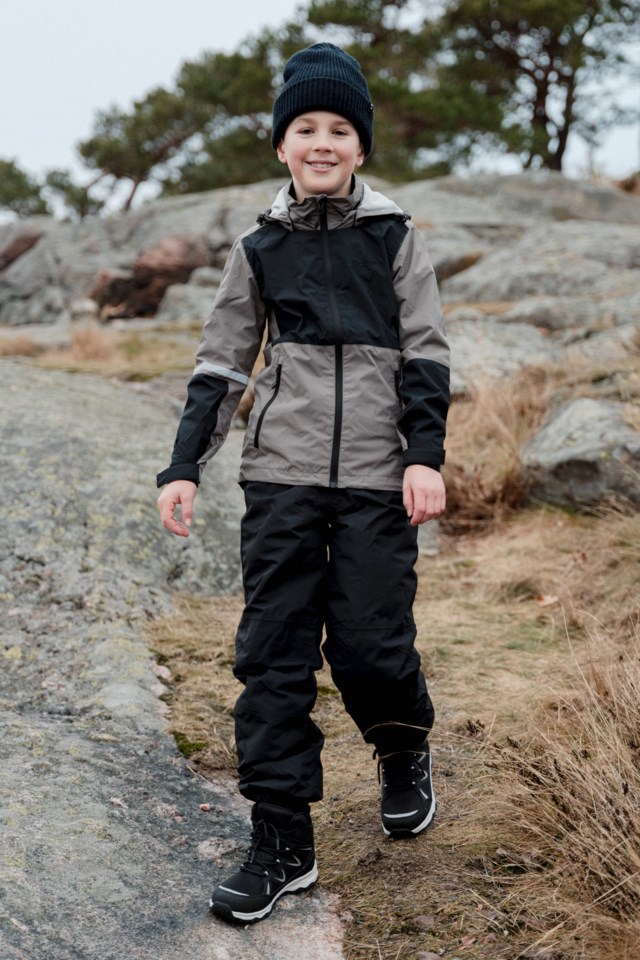 Geiranger fôret skalljakke barn 8-14 Black|Grey Barn - 1