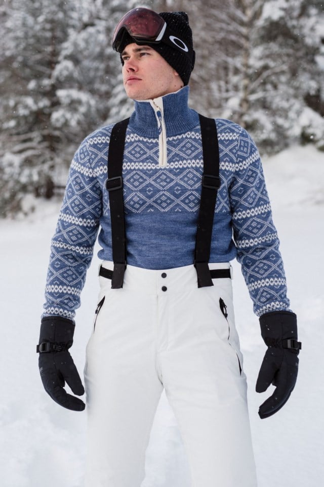 Norddalen Half Zip ullgenser Blue Herre - 1